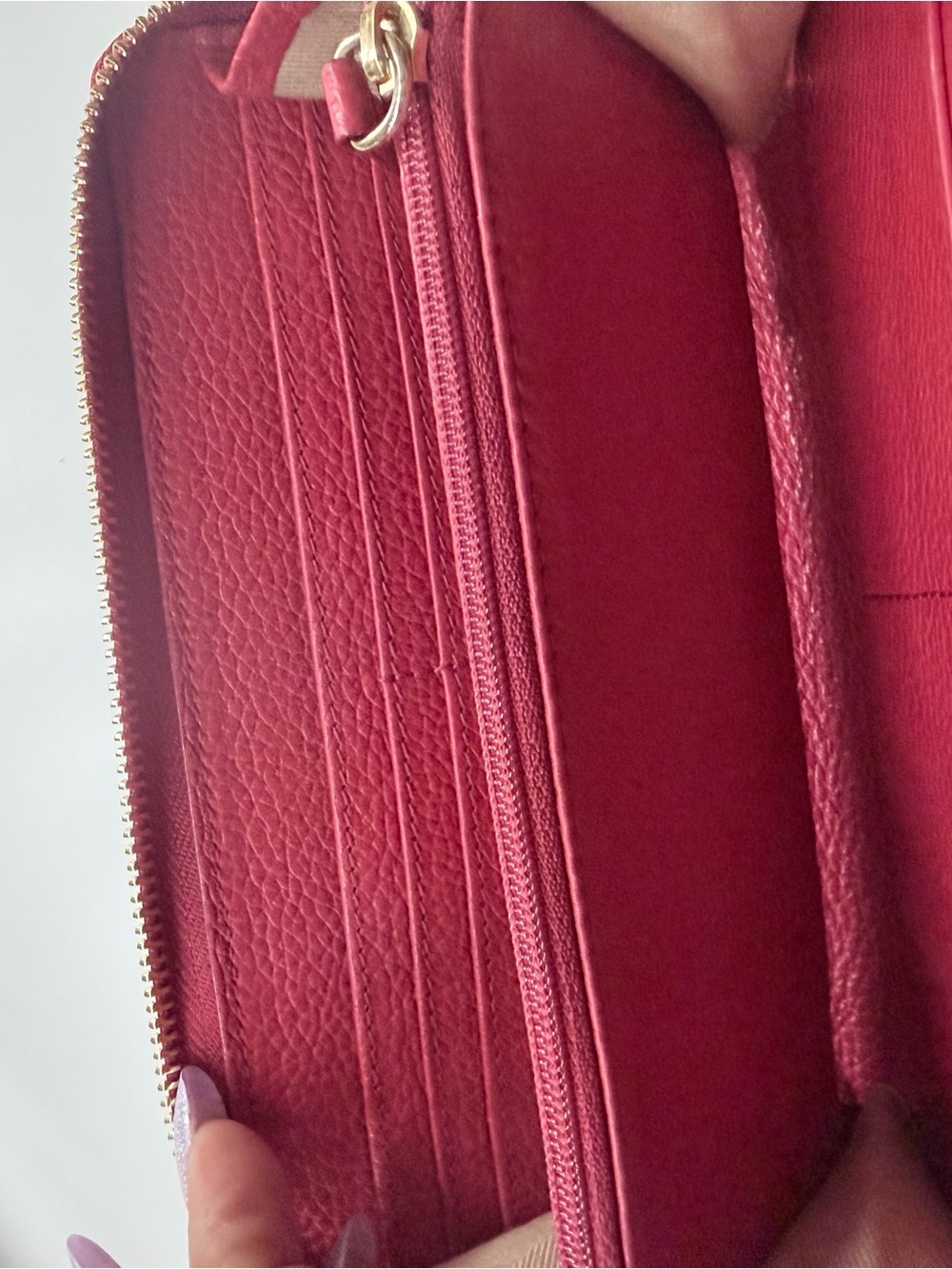 Jimmy Choo Embossed Logo Zip Wallet - Raspberry - Picture 4 of 5